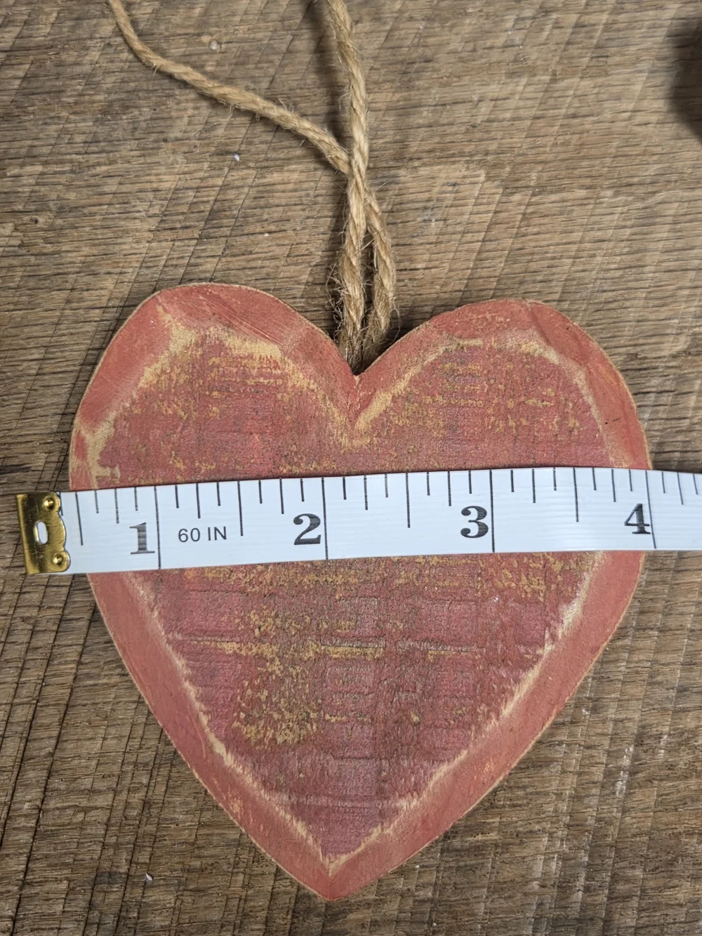 Rustic Wooden Heart and Snowflake Christmas Ornaments - Set of 2 ~ Farmhouse 1N
